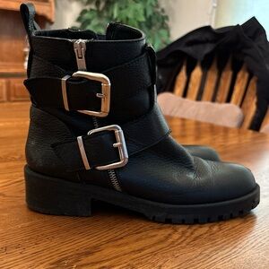 Zara Classic Moto Buckle Boots